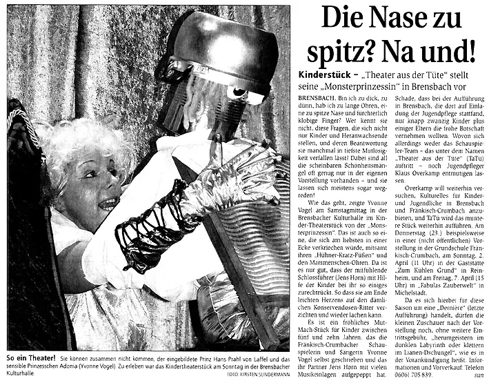 Zeitungskritik zur Monsterprinzessin (Brensbach)