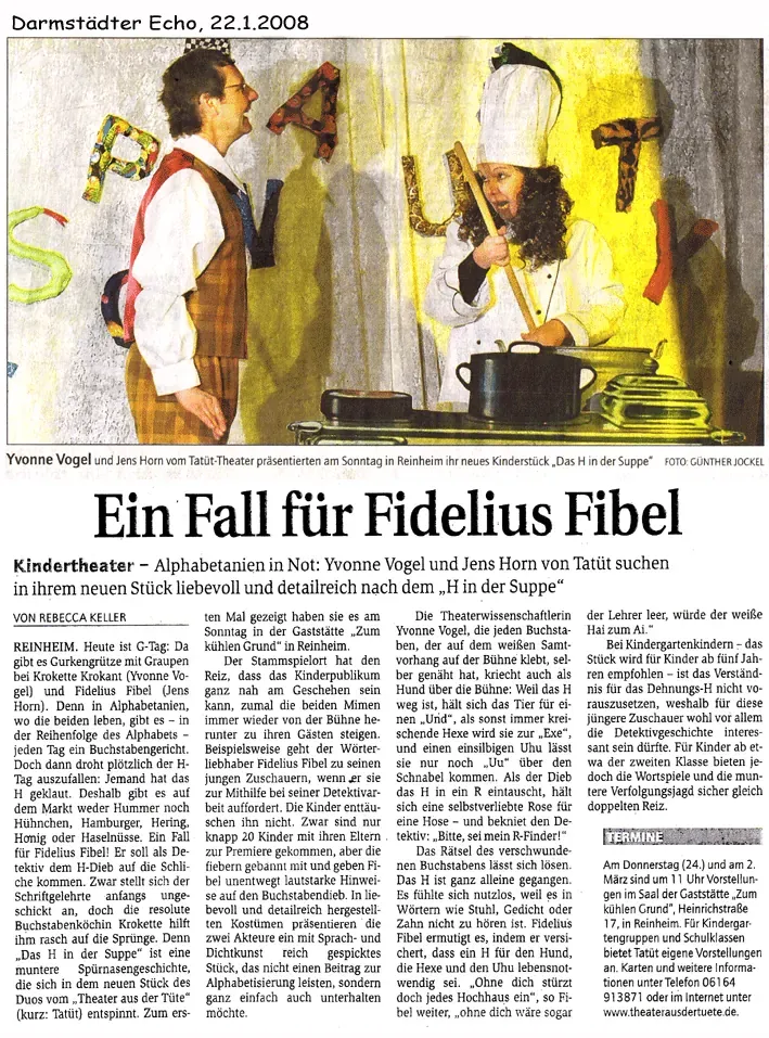 Zeitungskritik zu Das H in der Suppe (Echo)