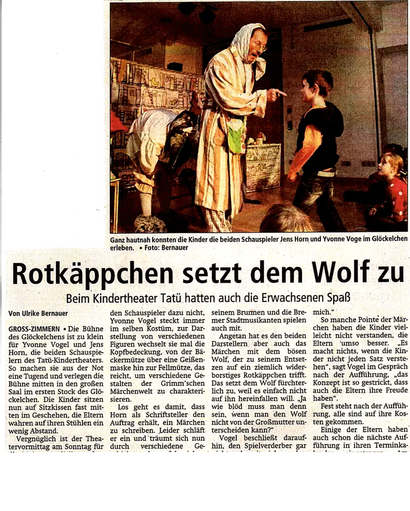 Zeitungskritik zu Von einem, der auszog (Glöckelchen)