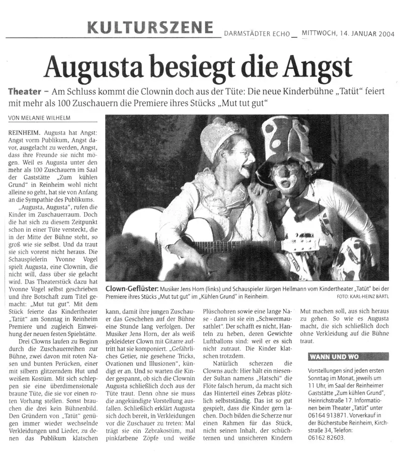 Zeitungskritik zu Mut tut gut (Darmstädter Echo)